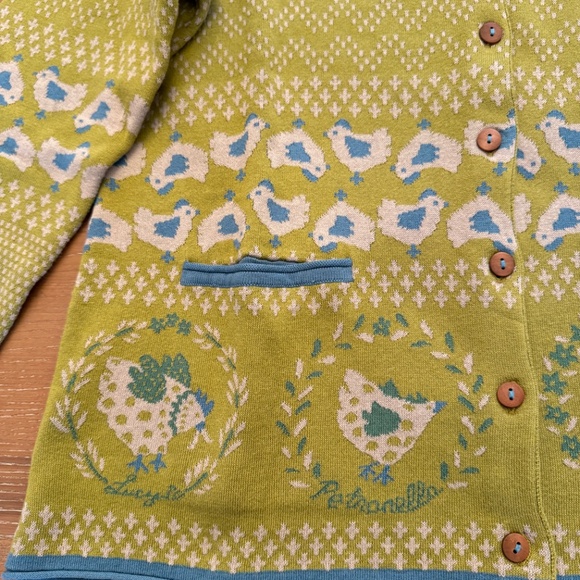 Gudrun Sjöden Charming CHICKEN Print Cardigan – NWOT - Picture 4 of 15
